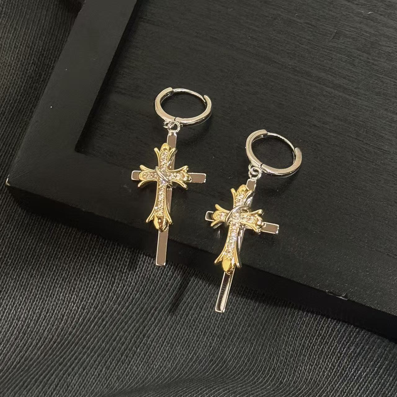 Jesus Cross Hoop Earrings for Women | Gold & Silver Dangle Cross Earrings | Christian Faith Jewelry | LEILR