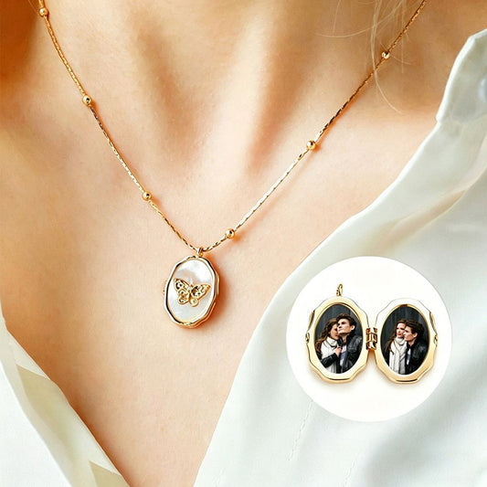 Custom Double Photo Locket Necklace – Personalized Picture Pendant Jewelry for Couples, Family & Loved Ones