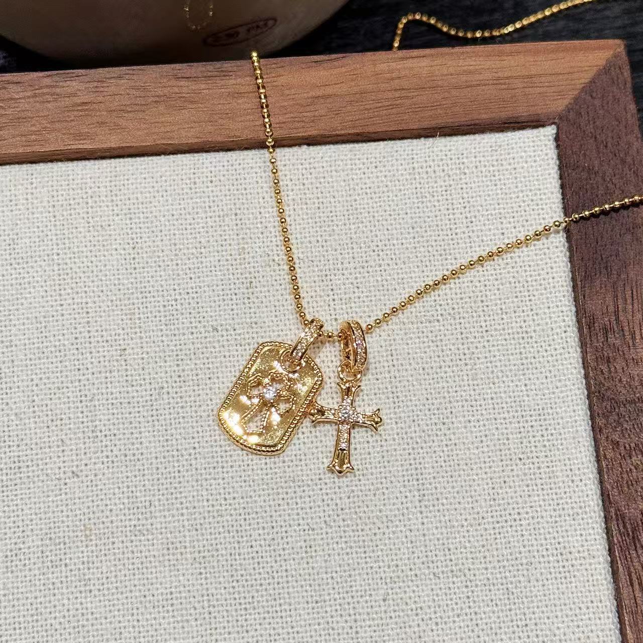Cross Necklace | Fashionable Cross Collar Necklace | Affordable Luxury | Minimalist Zircon Cross Necklace