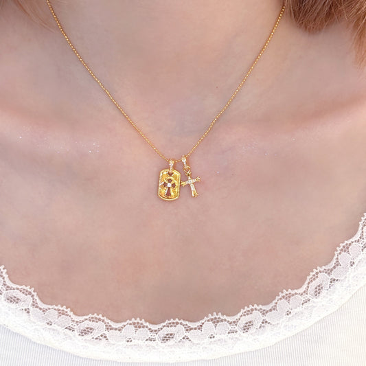 Cross Necklace | Fashionable Cross Collar Necklace | Affordable Luxury | Minimalist Zircon Cross Necklace